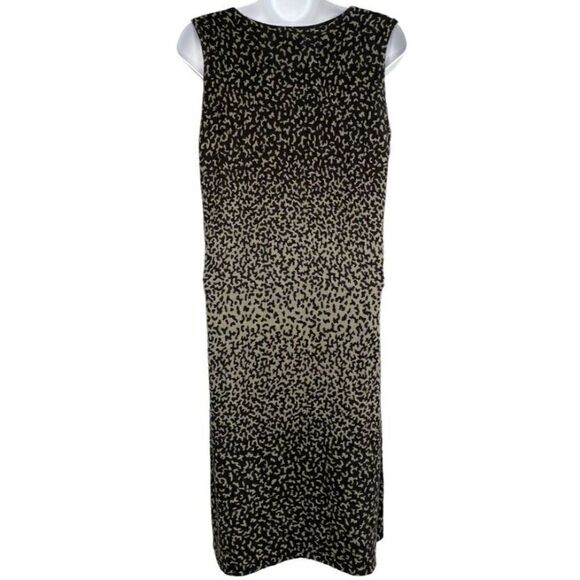 Calvin Klein Sheath Dress Women's MEDIUM Black Gray Animal-Print Sleeveless Soft - Picture 5 of 9